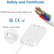 Blupebble BP-PSTRIP6-WH 6 Plug Surge Protection Power Strip 3250W