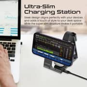 Promate 3 in 1 Ultra-Slim Foldable Wireless Charging Station Black
