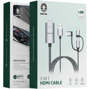 Green Lion 3 in 1 HDMI Cable 1.8m Black