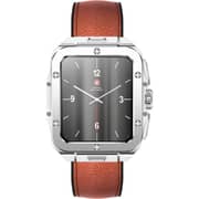 Swiss Military ALPS 2 Smartwatch with Brown Leather Strap - Silver