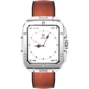Swiss Military ALPS 2 Smartwatch with Brown Leather Strap - Silver