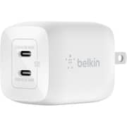 Belkin Dual USB-C GaN Wall Charger With PPS 45 Watts White