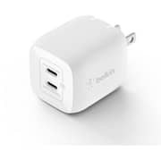 Belkin Dual USB-C GaN Wall Charger With PPS 45 Watts White
