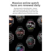 DCU Elegance 46.5mm HD Display Smartwatch, Black/Brown Strap