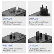 Maxguard Universal Travel Adapter Black