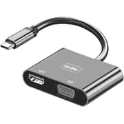 Go Des 2-in-1 USB-C To HDTV & VGA Converter Black