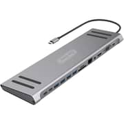 Go Des 14-in-1 USB-C Multi Function Docking Station Grey