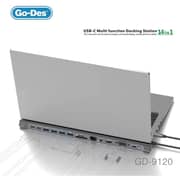 Go Des 14-in-1 USB-C Multi Function Docking Station Grey