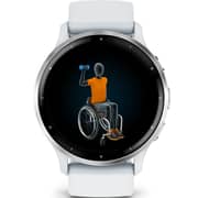 Garmin Venu 3 GPS Smartwatch Silver Stainless Steel Bezel With Whitestone Case and Silicone Band 45mm 010-02784-00