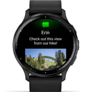 Garmin Venu 3 GPS Smartwatch Slate Stainless Steel Bezel With Black Case and Leather Band (includes black silicone band) 45mm 010-02784-52