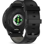 Garmin Venu 3 GPS Smartwatch Slate Stainless Steel Bezel With Black Case and Leather Band (includes black silicone band) 45mm 010-02784-52