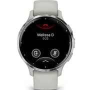 Garmin Venu 3s GPS Smartwatch Silver Stainless Steel Bezel With Sage Grey Case and Silicone Band 41mm 010-02785-01