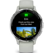 Garmin Venu 3s GPS Smartwatch Silver Stainless Steel Bezel With Sage Grey Case and Silicone Band 41mm 010-02785-01