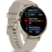 Garmin Venu 3s GPS Smartwatch Soft Gold Stainless Steel Bezel With French Grey Case and Silicone Band 41mm 010-02785-02