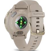 Garmin Venu 3s GPS Smartwatch Soft Gold Stainless Steel Bezel With French Grey Case and Silicone Band 41mm 010-02785-02