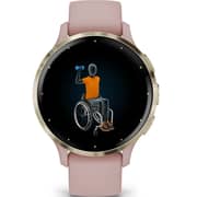 Garmin Venu 3s GPS Smartwatch Soft Gold Stainless Steel Bezel With Dust Rose Case and Silicone Band 41mm 010-02785-03