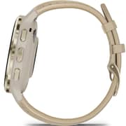 Garmin Venu 3s GPS Smartwatch Soft Gold Stainless Steel Bezel With French Grey Case and Leather Band (includes French Gray silicone band) 41mm 010-02785-55