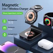 Duzzona 3-in-1 Magnetic Wireless Charger Stand 1m Black