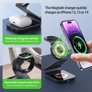 Duzzona 3-in-1 Magnetic Wireless Charger Stand 1m Black