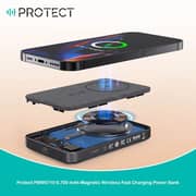 Protect Magnetic Wireless Charging Power Bank 6700mAh Grey PBW6710