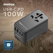 Momax 4 Port GAN Travel Adaptor Black