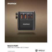Momax 4 Port GAN Travel Adaptor Black