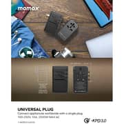 Momax 4 Port GAN Travel Adaptor Black