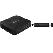 Minisforum GK41 Mini Desktop PC - Intel Celeron J4125 / 256GB SSD / 8GB RAM / Shared Intel UHD Graphics 600 / Windows 11 Pro / Black + Logitech MK220 Mouse And Keyboard Combo