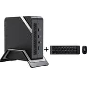 Minisforum Venus Series UM560XT Mini Desktop PC - AMD Ryzen 5 5600H / 512GB SSD / 16GB RAM / Shared AMD Radeon Graphics / Windows 11 Pro / Black + Logitech MK220 Mouse And Keyboard Combo