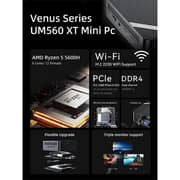 Minisforum Venus Series UM560XT Mini Desktop PC - AMD Ryzen 5 5600H / 512GB SSD / 16GB RAM / Shared AMD Radeon Graphics / Windows 11 Pro / Black + Logitech MK220 Mouse And Keyboard Combo