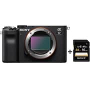 Sony Alpha a7C Full Frame Mirrorless Camera Body Black - ILCE7C + SF16UY 16GB Memory Card