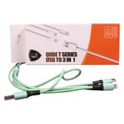 Qube 3-in-1 Turbo USB Cable 1.2m Green