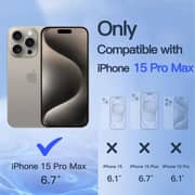 Fitit HD Screen Protector for iPhone 15 Pro Max - Anti-Spy Glass