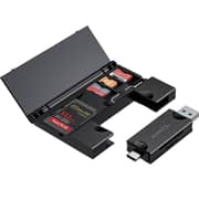 Porodo 2-in-1 Card Reader With Card Holder USB-C Black PB-CACRH-BK