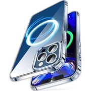 Iphone 15 Pro Magsafe Shockproof Anti Yellowing Crystal Clear Military Grade Protection Bumper Case Cover (Transparent)