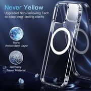 Iphone 15 Pro Magsafe Shockproof Anti Yellowing Crystal Clear Military Grade Protection Bumper Case Cover (Transparent)
