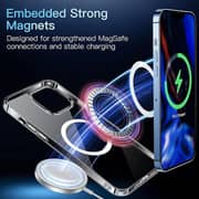 Iphone 15 Pro Magsafe Shockproof Anti Yellowing Crystal Clear Military Grade Protection Bumper Case Cover (Transparent)
