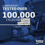 Beko Freestanding Dishwasher, 13 Place Settings, 5 Programs, A++ Energy Rating, White - DVN05320W