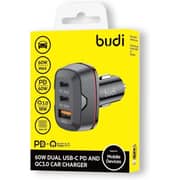 Budi Quick Charge 3.0 Car Charger Black