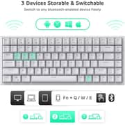Royal Kludge RK84-THP-WH/BL Wireless Mechanical Keyboard - White/Blue
