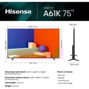 تلفزيون هايسنس سمارت 75A61K 4K  DLED شاشة ليد 75 بوصة (موديل 2023)
