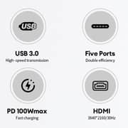 Helix 5-In-1 USB-C Hub 163mm Silver