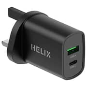 Helix Dual Port Wall Charger Black