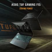 Asus TUF F15 Gaming (2021) Laptop - 11th Gen / Intel Core i7-11800H / 15.6inch FHD / 512GB SSD / 8GB RAM / 4GB NVIDIA GeForce RTX 3050 Ti Graphics / Windows 11 Home / English & Arabic Keyboard / Graphite Black / Middle East Version - [FX506HE-HN018W]