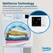 Beko 7kg Condenser Tumble Dryer, AquaWave Technology, Sensor Drying, White - DC7W