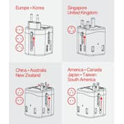 Travelmall 1 Pc 4 Port Travel Adaptor Black