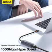 Baseus Type-C To RJ45 LAN Port Adapter Grey