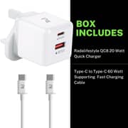Radalifestyle QC 8 Fast Charger With Quick-Charge 20W & Type C Cable Included