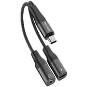 Green Lion 2-In-1 C To C Charging 3.5mm Audio Splitter Black