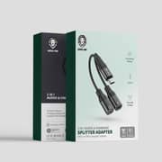 Green Lion 2-In-1 C To C Charging 3.5mm Audio Splitter Black